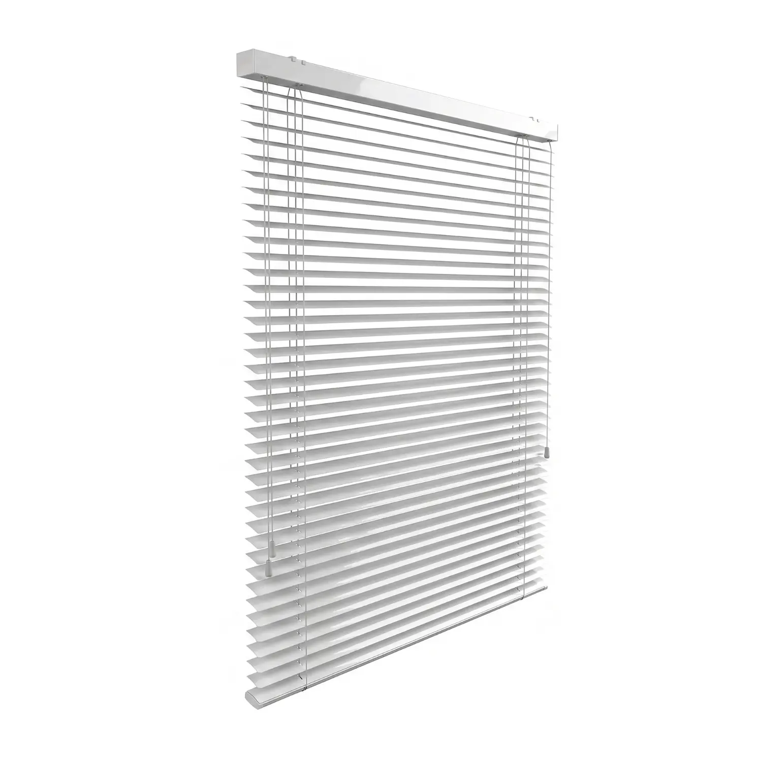 Żaluzja aluminiowa 50mm do montażu we wnęce, rynna górna 58x50mm, drabinka taśmowa, regulacja światła, szara