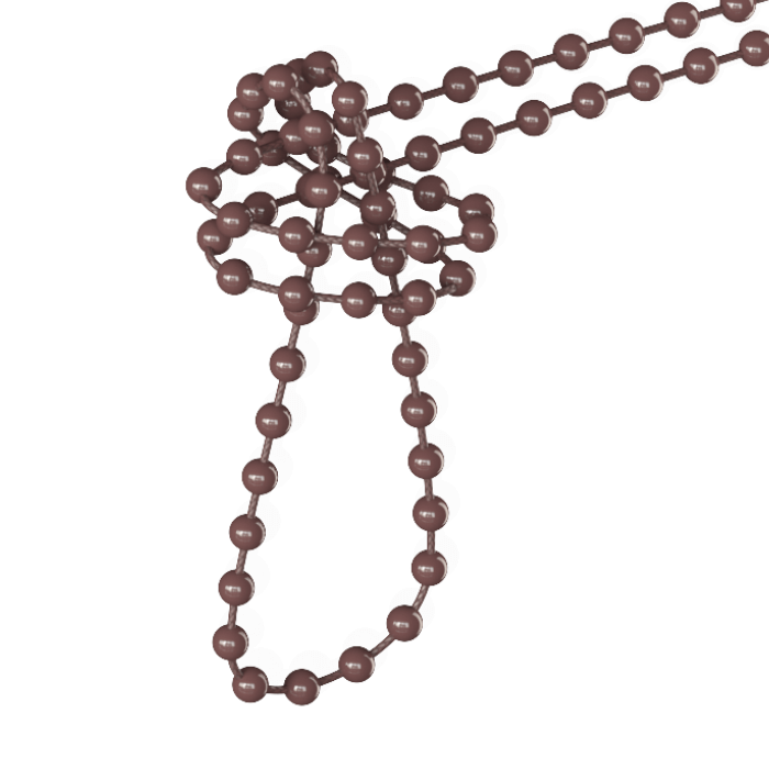 Perlenkette für Innenrollo, klein, dunkelbraun